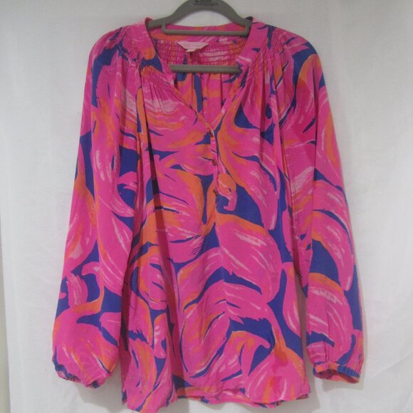 Lilly Pulitzer M Elsa Tunic Shirt Plume Bloom - Picture 1 of 8